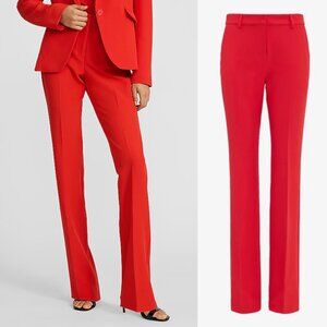 Express Editor Size 2R Business Casual Iconic Ladies Red Pants Office Wear Work